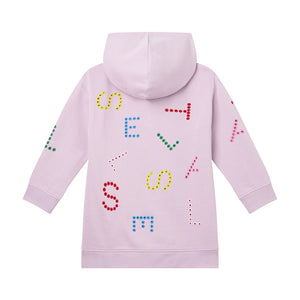 AW24 Stella McCartney Lilac Multicoloured Letters Logo Hoody Dress