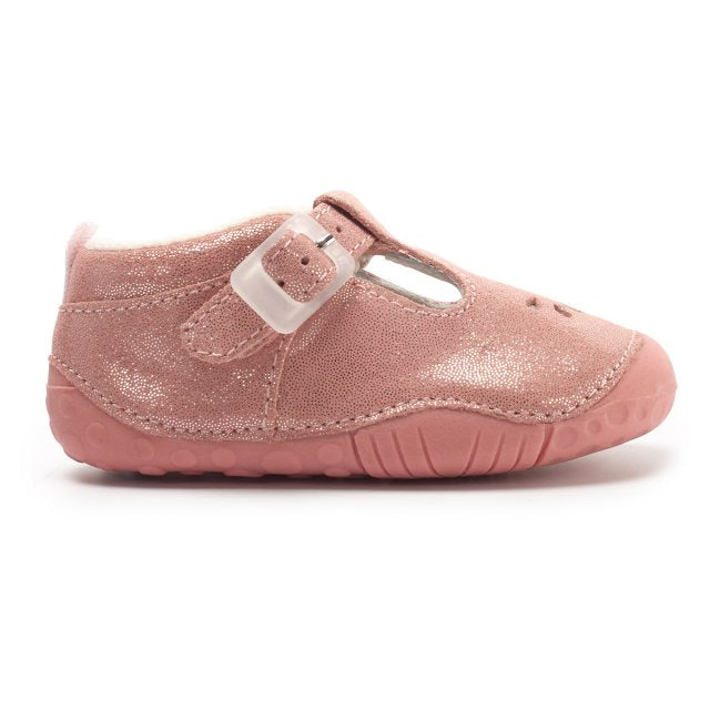 Start-Rite BABY BUBBLE Dusty Coral Glitter Suede Pre-Walker Shoes