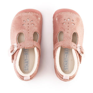 Start-Rite BABY BUBBLE Dusty Coral Glitter Suede Pre-Walker Shoes