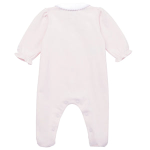 AW24 Emile Et Rose HELEN Pale Pink & White Bunnies Babygrow With Hat