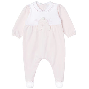 AW24 Emile Et Rose HONEY Pale Pink & White Bunny Babygrow