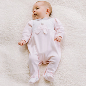 AW24 Emile Et Rose HONEY Pale Pink & White Bunny Babygrow