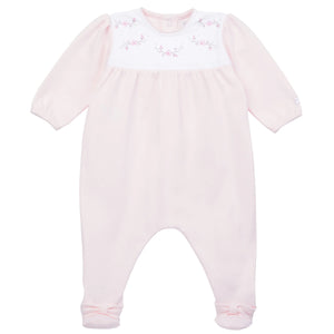 AW24 Emile Et Rose HARRIET Pale Pink & White Floral Babygrow