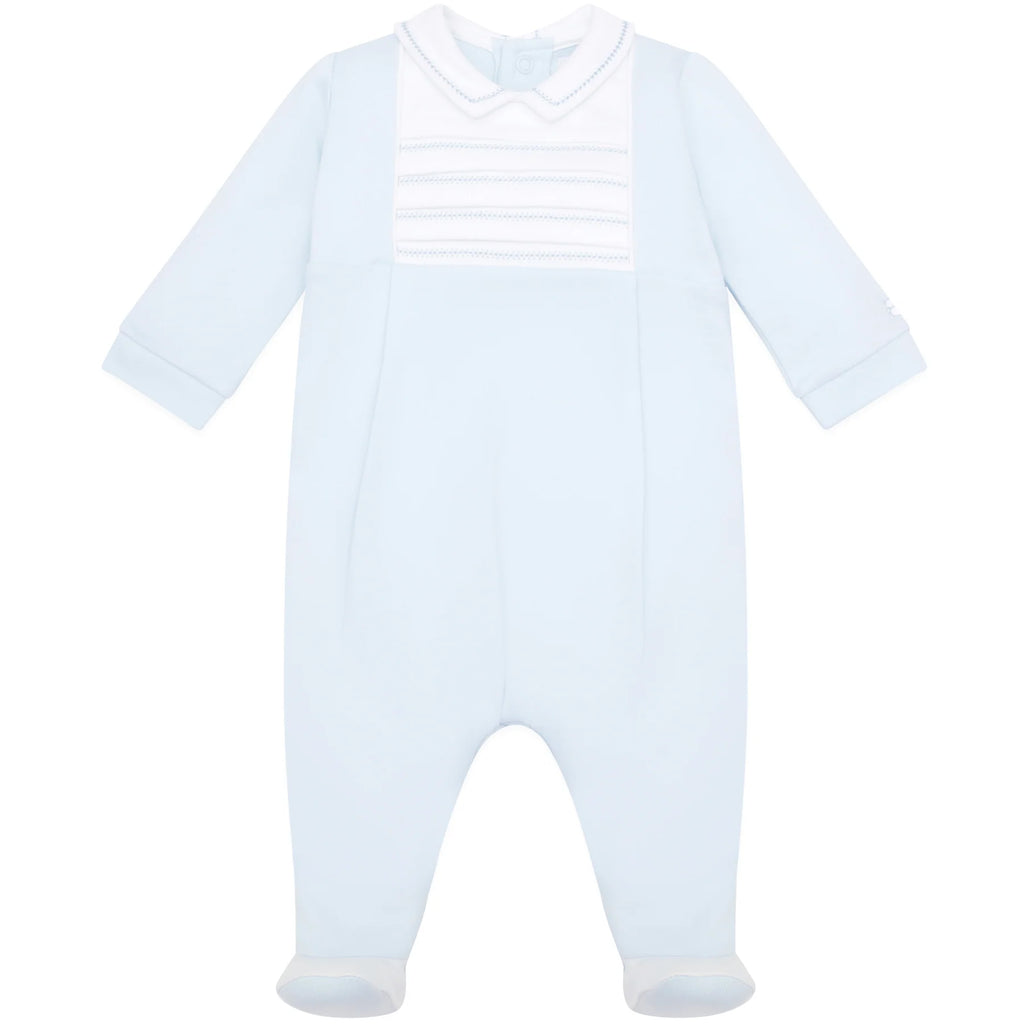 SS25 Emile Et Rose JACK Pale Blue & White Panel Babygrow