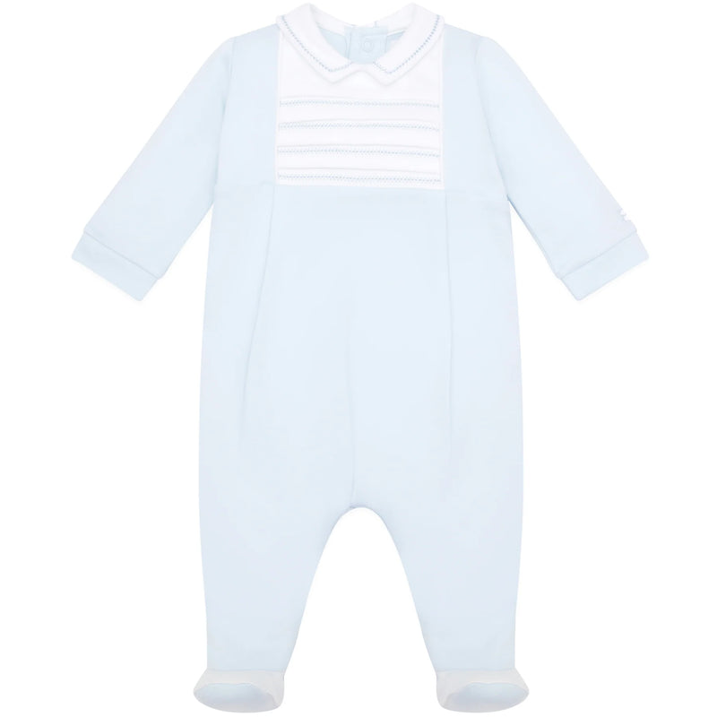 SS25 Emile Et Rose JACK Pale Blue & White Panel Babygrow