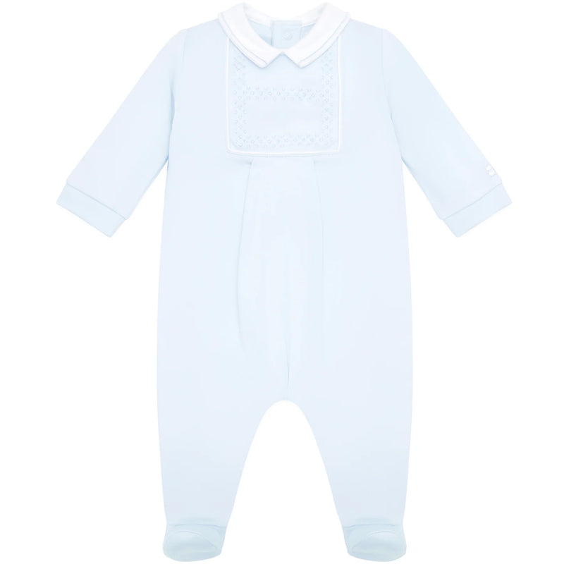 SS25 Emile Et Rose JUSTIN Pale Blue & White Diamond Babygrow