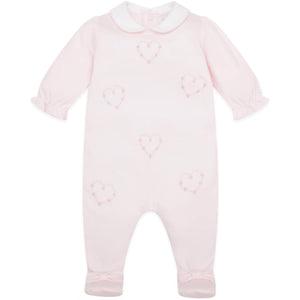 SS25 Emile Et Rose JENNA Pale Pink Floral Hearts Babygrow