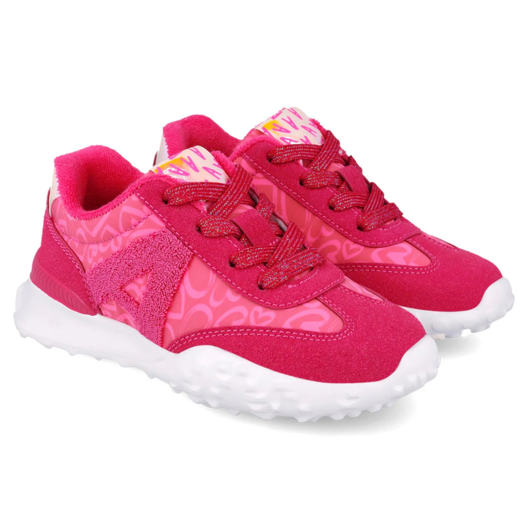 SS25 Agatha Ruiz De La Prada Fuchsia Pink Hearts Logo Trainers