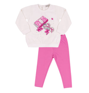 AW24 EMC Pink Book Bracelet & Glasses Floral Legging Set