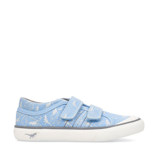 Start-Rite JURASSIC Pale Blue Dino Print Canvas Shoes