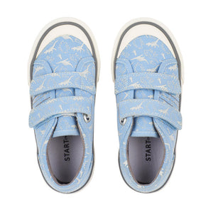 Start-Rite JURASSIC Pale Blue Dino Print Canvas Shoes