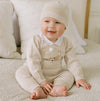 AW24 Emile Et Rose HUDSON Beige & White Knit Teddy Bear Trouser Set With Hat