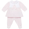 AW24 Emile Et Rose HAZEL Pale Pink & White Velour Bunny Trouser Set