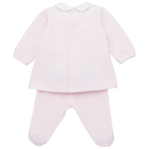 AW24 Emile Et Rose HAZEL Pale Pink & White Velour Bunny Trouser Set