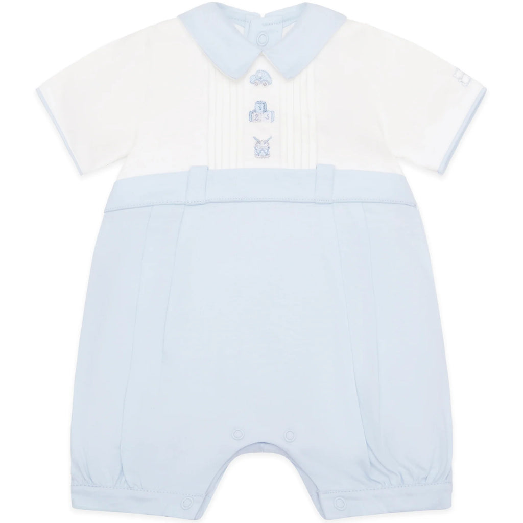 SS25 Emile Et Rose JARVIS Pale Blue & White Embroidered Toys Romper