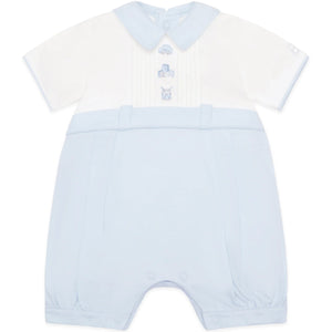 SS25 Emile Et Rose JARVIS Pale Blue & White Embroidered Toys Romper