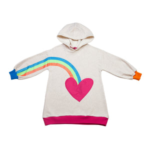 AW24 Agatha Ruiz De La Prada Multicoloured Rainbow Heart Hooded Dress