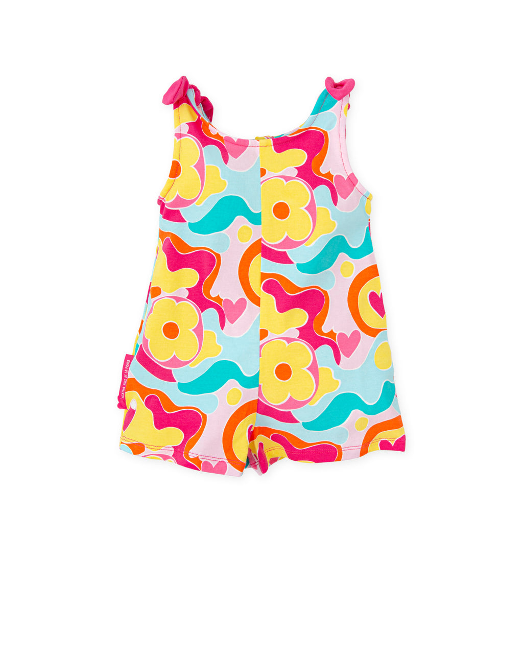 SS25 Agatha Ruiz De La Prada Baby Multicoloured Floral Heart Swirl Playsuit