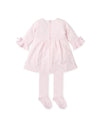 AW24 Tutto Piccolo Pink & Silver Glitter Bow Dress With Tights