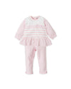 AW24 Tutto Piccolo Pink White & Silver Glitter Bow Stripe Legging Set