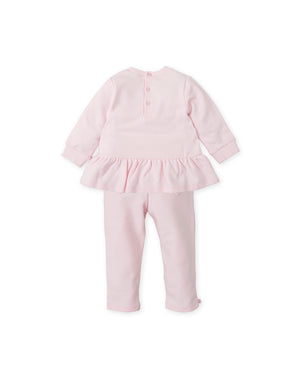 AW24 Tutto Piccolo Pink White & Silver Glitter Bow Stripe Legging Set