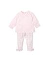 AW24 Tutto Piccolo Pink Grey & White Check Pocket Bow Legging Set