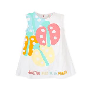 SS24 Agatha Ruiz De La Prada White Multicoloured Ladybird Dress