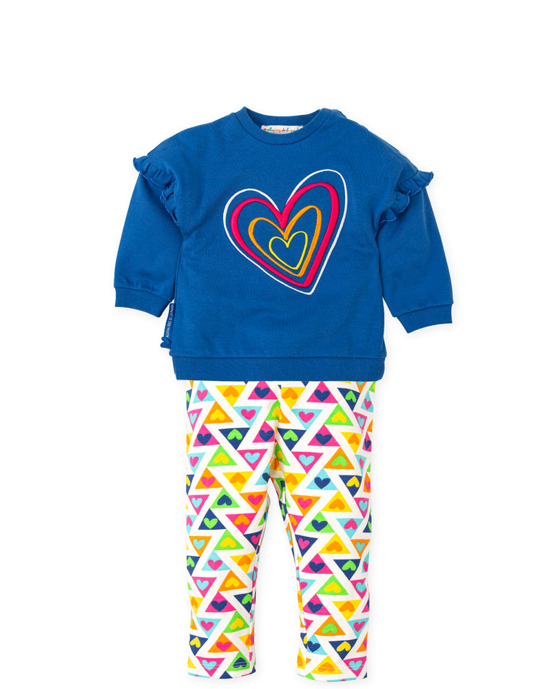 AW24 Agatha Ruiz De La Prada Blue & White Multicoloured Triangle Hearts Legging Set