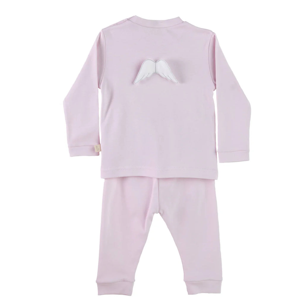 AW24 Baby Gi Pale Pink & White Angel Wings Pyjamas