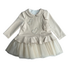 AW24 Bimbalo Beige Heart Bead Frill Dress