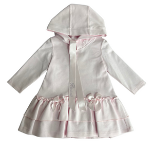 AW24 Bimbalo Pink Logo Bow Frill Hoody Dress