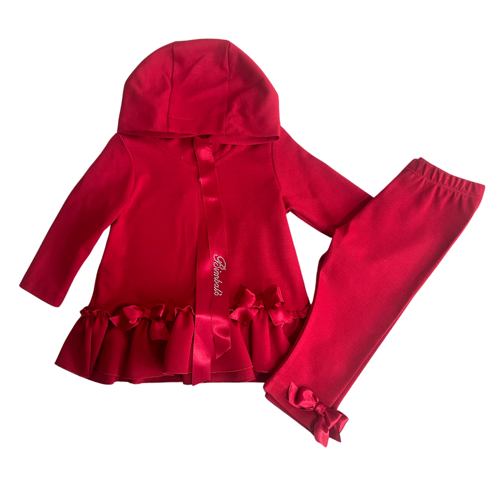 AW24 Bimbalo Red Logo Bow Frill Hoody Tracksuit