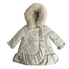 AW24 Bimbalo Beige Heart Bead Frill Fur Hood Coat