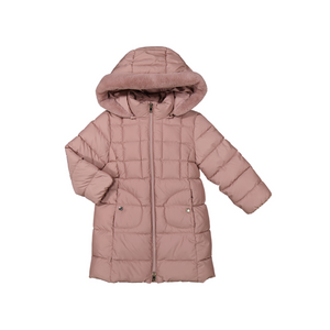 AW24 Mayoral Pink Faux Fur Hooded Coat