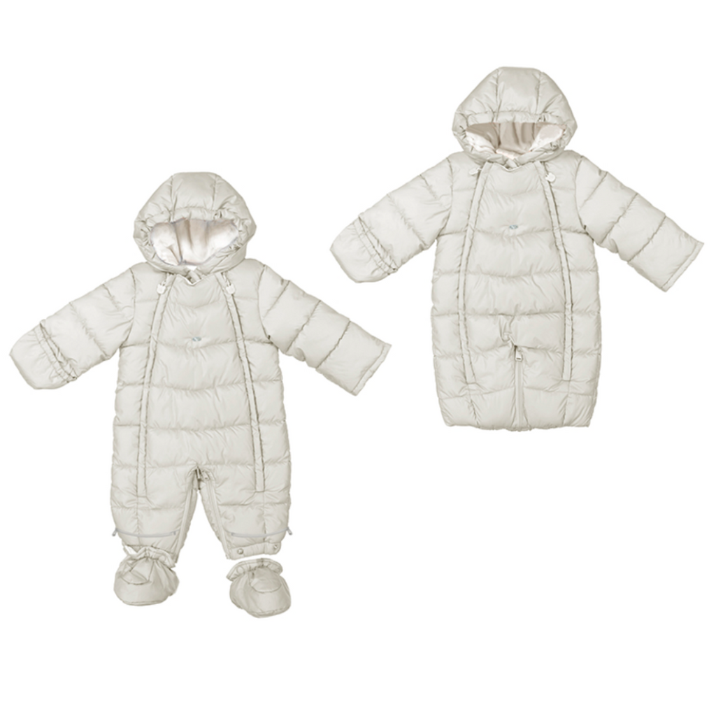 AW24 Mayoral Stone Puffer Hooded Snowsuit