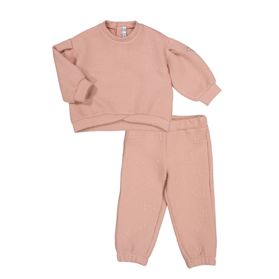 AW24 Mayoral Pink Hearts Ribbed Tracksuit