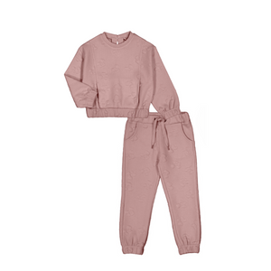 AW24 Mayoral Pink Floral Ribbed Tracksuit