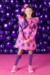 AW24 ADee TREASURE Hot Pink Hearts & Stars Print Frill Dress