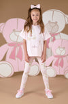 AW24 ADee SAZ Baby Pink Baggy Tee Teddy Legging Set