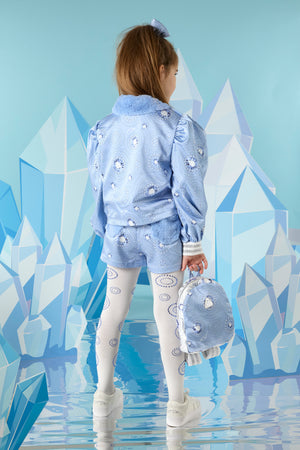 AW24 ADee PIPER Iced Blue Faux Fur Diamond Indoor Jacket