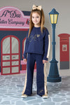 AW24 ADee RACHEL Navy Blue Bow Flare Tracksuit