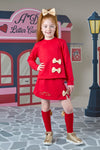 AW24 ADee REBECCA Red Glittery Sweat Skirt Set