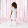 SS25 ADee CALI White & Pink Floral Print Bow Frill Dress