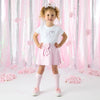 SS25 ADee CORA White & Pink Bow Logo Skort Set