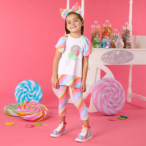 SS25 ADee EVA Multicoloured Striped Lollipop Leggings Set