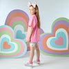 SS25 ADee ELLIE Pink Multicoloured Hearts Cycling Shorts Set