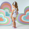 SS25 ADee OCEANA Multicoloured Heart Print Frill Swimsuit