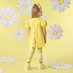 SS25 ADee DELILAH White & Yellow Daisy Print Leggings Set