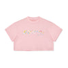 SS25 Bonini SHINE Pink Multicoloured Swirl Logo Crop T-Shirt