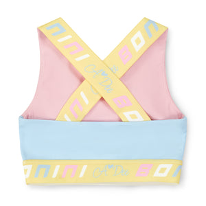 SS25 Bonini FLEX Multicoloured Colour Block Logo Crop Top